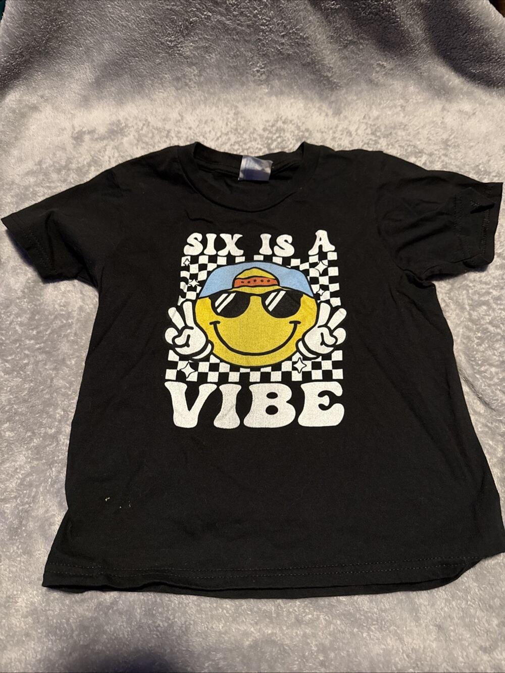 Port And Authority Six Is A Vibe Shirt Black Size Youth XS